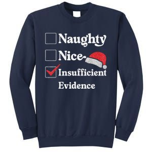 Naughty Nice Insufficient Evidence Christmas List Santa Sweatshirt