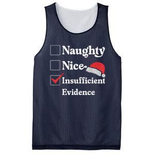 Naughty Nice Insufficient Evidence Christmas List Santa Mesh Reversible Basketball Jersey Tank