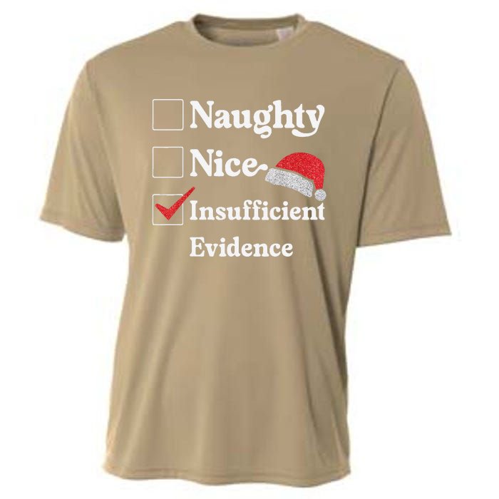 Naughty Nice Insufficient Evidence Christmas List Santa Cooling Performance Crew T-Shirt