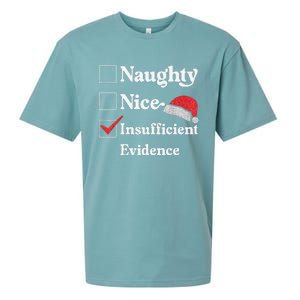 Naughty Nice Insufficient Evidence Christmas List Santa Sueded Cloud Jersey T-Shirt