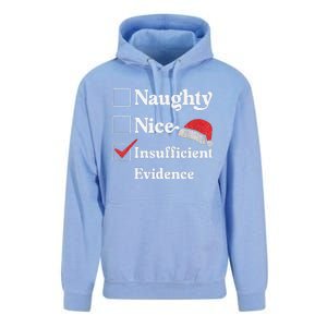 Naughty Nice Insufficient Evidence Christmas List Santa Unisex Surf Hoodie