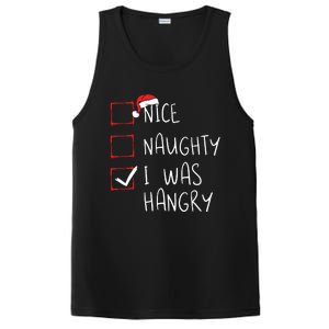 Nice Naughty I Was Hangry Christmas List Xmas Santa Claus PosiCharge Competitor Tank