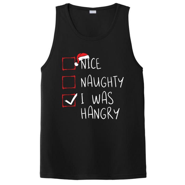 Nice Naughty I Was Hangry Christmas List Xmas Santa Claus PosiCharge Competitor Tank