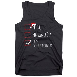 Nice Naughty Its Complicated Christmas List Santa Claus Tank Top