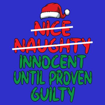 Nice Naughty Innocent Until Proven Guilty Christmas List Gift T-Shirt