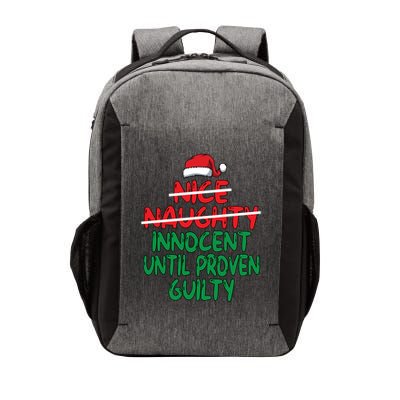 Nice Naughty Innocent Until Proven Guilty Christmas List Gift Vector Backpack