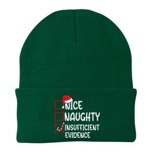 Nice Naughty Insufficient Evidence Christmas List Santa  Knit Cap Winter Beanie