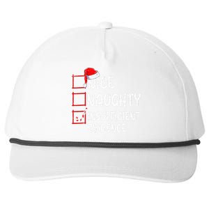 Nice Naughty Insufficient Evidence Christmas List Santa  Snapback Five-Panel Rope Hat