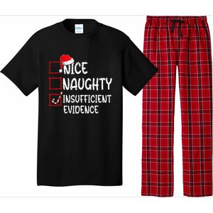 Nice Naughty Insufficient Evidence Christmas List Santa  Pajama Set