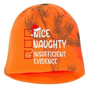 Nice Naughty Insufficient Evidence Christmas List Santa  Kati - Camo Knit Beanie