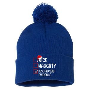 Nice Naughty Insufficient Evidence Christmas List Santa  Pom Pom 12in Knit Beanie