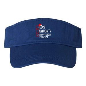 Nice Naughty Insufficient Evidence Christmas List Santa  Valucap Bio-Washed Visor