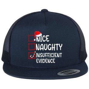 Nice Naughty Insufficient Evidence Christmas List Santa  Flat Bill Trucker Hat