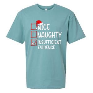 Nice Naughty Insufficient Evidence Christmas List Santa  Sueded Cloud Jersey T-Shirt