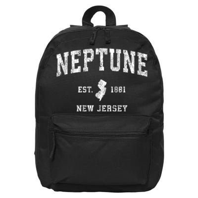 Neptune New Jersey Nj Vintage Athletic Sports 16 in Basic Backpack