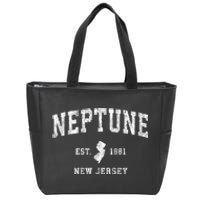 Neptune New Jersey Nj Vintage Athletic Sports Zip Tote Bag