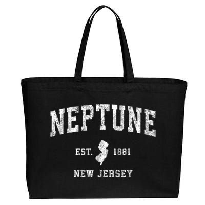 Neptune New Jersey Nj Vintage Athletic Sports Cotton Canvas Jumbo Tote