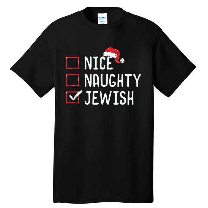 Nice Naughty Jewish Christmas List Tall T-Shirt