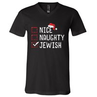 Nice Naughty Jewish Christmas List V-Neck T-Shirt