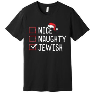 Nice Naughty Jewish Christmas List Premium T-Shirt