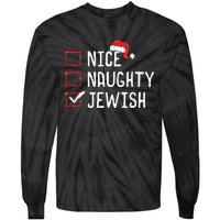 Nice Naughty Jewish Christmas List Tie-Dye Long Sleeve Shirt