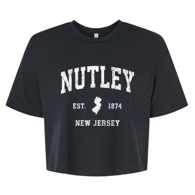 Nutley New Jersey Nj Vintage Athletic Sports Bella+Canvas Jersey Crop Tee