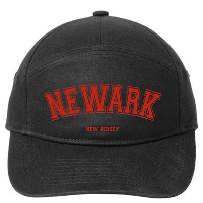 Newark New Jersey Nj Red Letter Graphic On Newark 7-Panel Snapback Hat