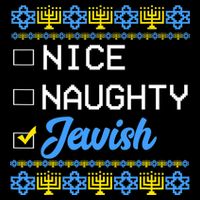 Nice Naughty Jewish Ugly Hanukkah Sweater Cute Chanukah Gift Doggie Tank
