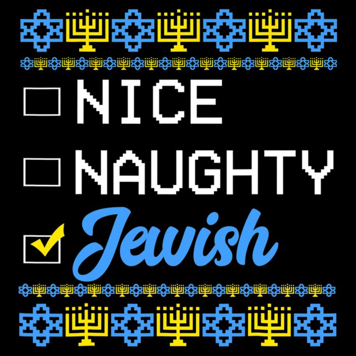 Nice Naughty Jewish Ugly Hanukkah Sweater Cute Chanukah Gift Doggie Tank