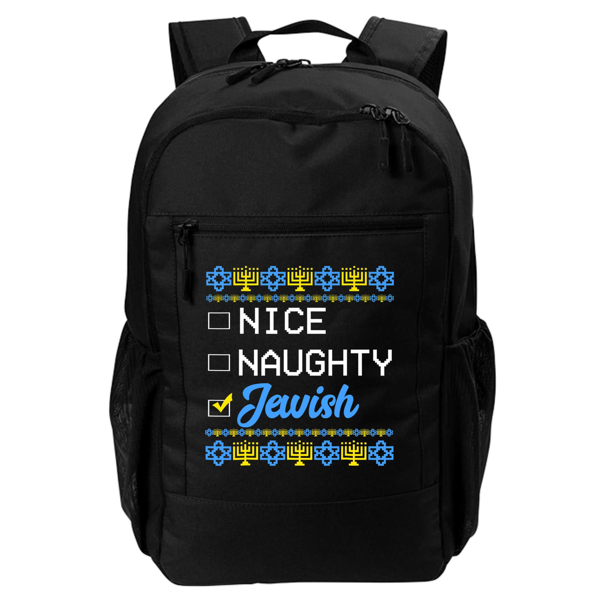 Nice Naughty Jewish Ugly Hanukkah Sweater Cute Chanukah Gift Backpack