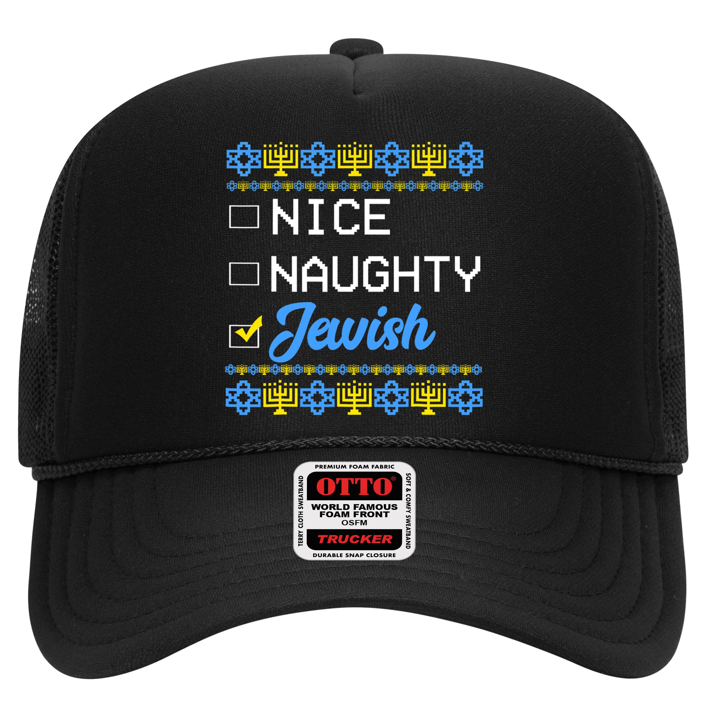 Nice Naughty Jewish Ugly Hanukkah Sweater Cute Chanukah Gift Hat