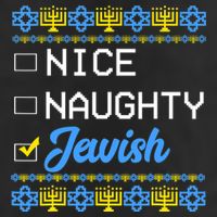 Nice Naughty Jewish Ugly Hanukkah Sweater Cute Chanukah Gift Hat