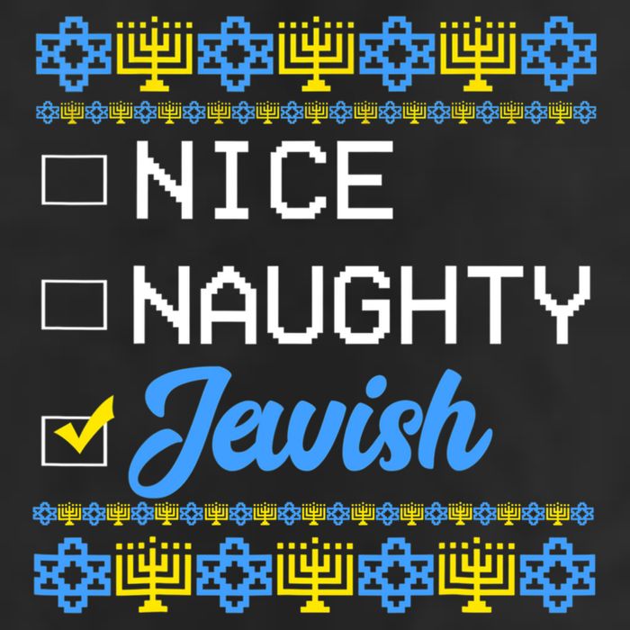 Nice Naughty Jewish Ugly Hanukkah Sweater Cute Chanukah Gift Hat