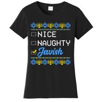 Nice Naughty Jewish Ugly Hanukkah Sweater Cute Chanukah Gift Women's T-Shirt