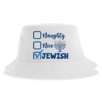 Naughty Nice Jewish Happy Hanukkah Pajama Family Matching Sustainable Bucket Hat