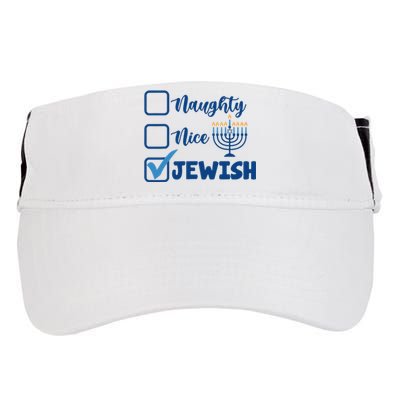 Naughty Nice Jewish Happy Hanukkah Pajama Family Matching Adult Drive Performance Visor