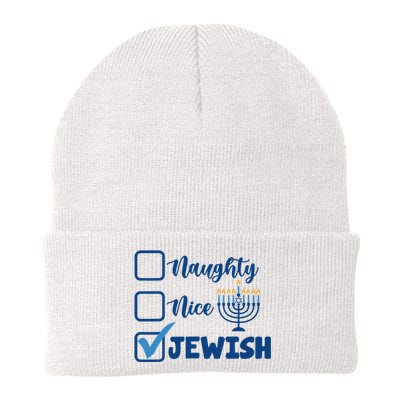 Naughty Nice Jewish Happy Hanukkah Pajama Family Matching Knit Cap Winter Beanie