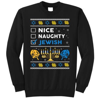 Nice Naughty Jewish Ugly Hanukkah Sweater Chanukah Jew Xmas Sweatshirt