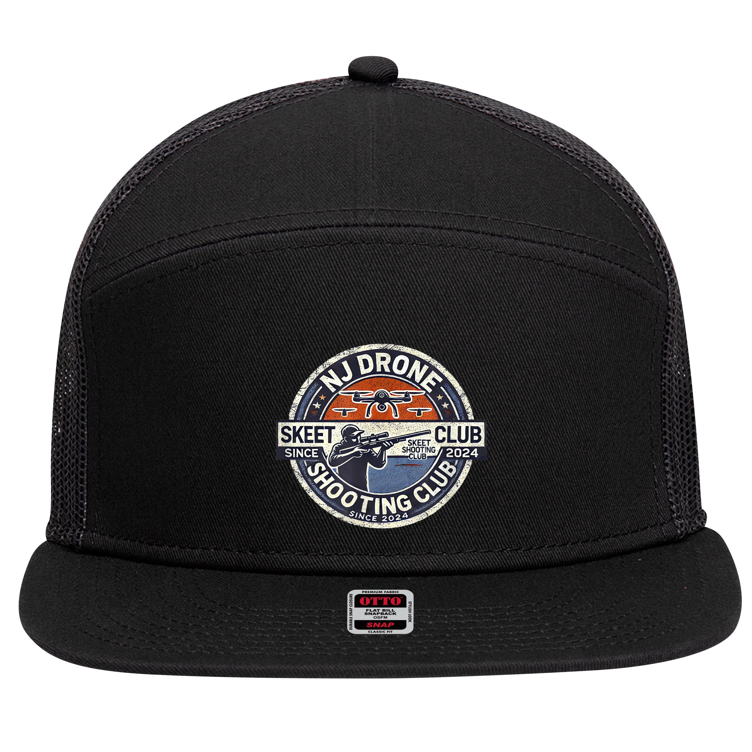 Nj New Jersey Drone Skeet Shooting Club 7 Panel Mesh Trucker Snapback Hat