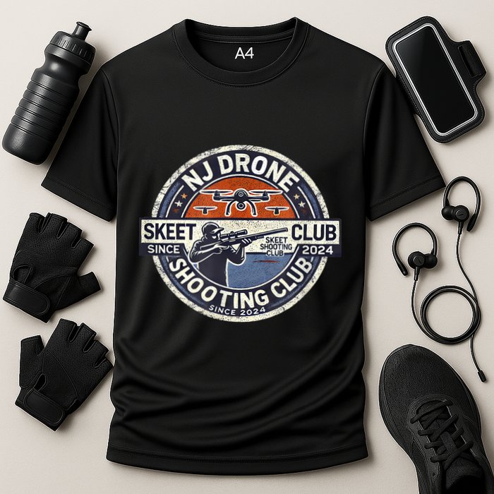 Nj New Jersey Drone Skeet Shooting Club Cooling Performance Crew T-Shirt