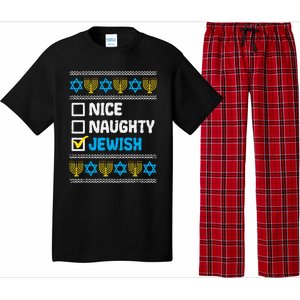 Nice Naughty Jewish Ugly Hanukkah Sweater Chanukah Jew Gift Pajama Set