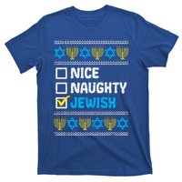 Nice Naughty Jewish Ugly Hanukkah Sweater Chanukah Jew Gift T-Shirt