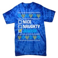 Nice Naughty Jewish Ugly Hanukkah Sweater Chanukah Jew Gift Tie-Dye T-Shirt