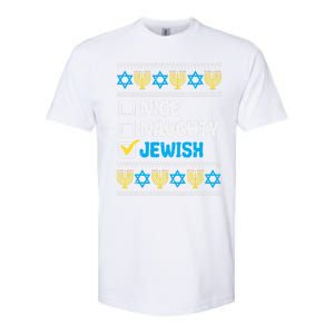 Nice Naughty Jewish Ugly Hanukkah Sweater Chanukah Jew Gift Softstyle CVC T-Shirt