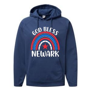 Newark New Jersey Gift I Love Newark Usa Gift Performance Fleece Hoodie