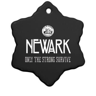 Newark New Jersey Only The Strong Survive Ceramic Star Ornament