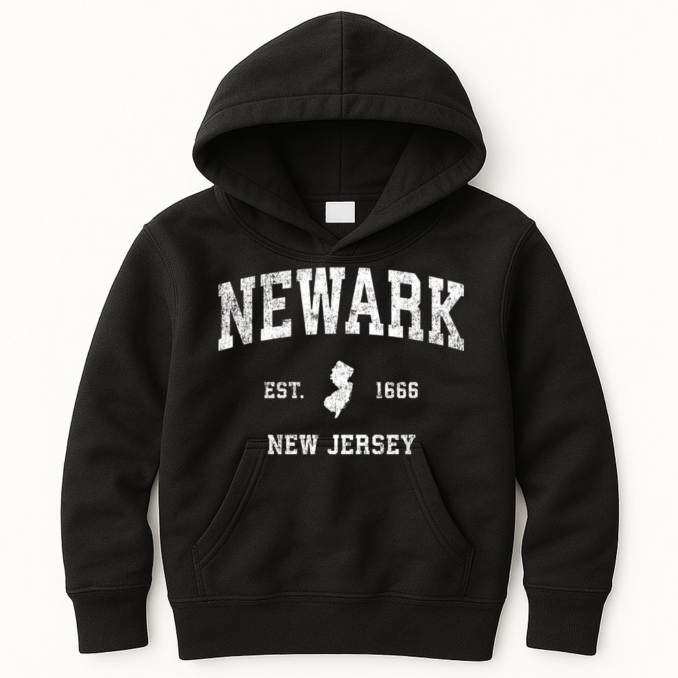 Newark New Jersey Nj Vintage Sports Design Kids Hoodie