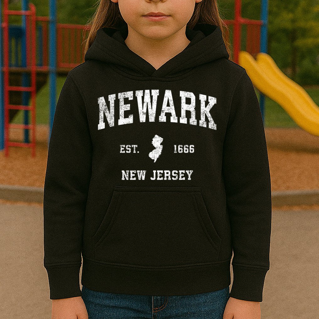 Newark New Jersey Nj Vintage Sports Design Kids Hoodie