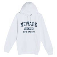 Newark New Jersey Nj Vintage Sports Design Premium Pullover Hoodie