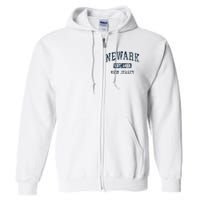 Newark New Jersey Nj Vintage Sports Design Full Zip Hoodie